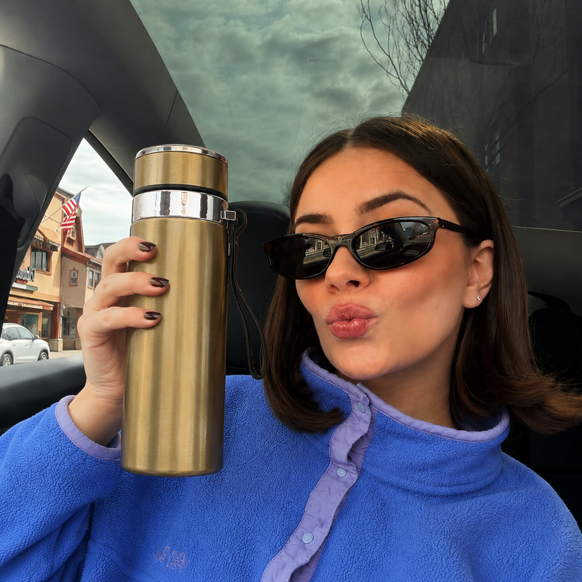 Stainless Steel thermal Coffee Flask for Office Golden 800ml