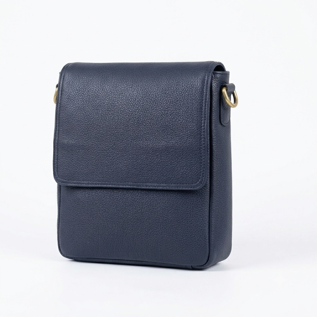 Italian Blue Leather Sling Bag