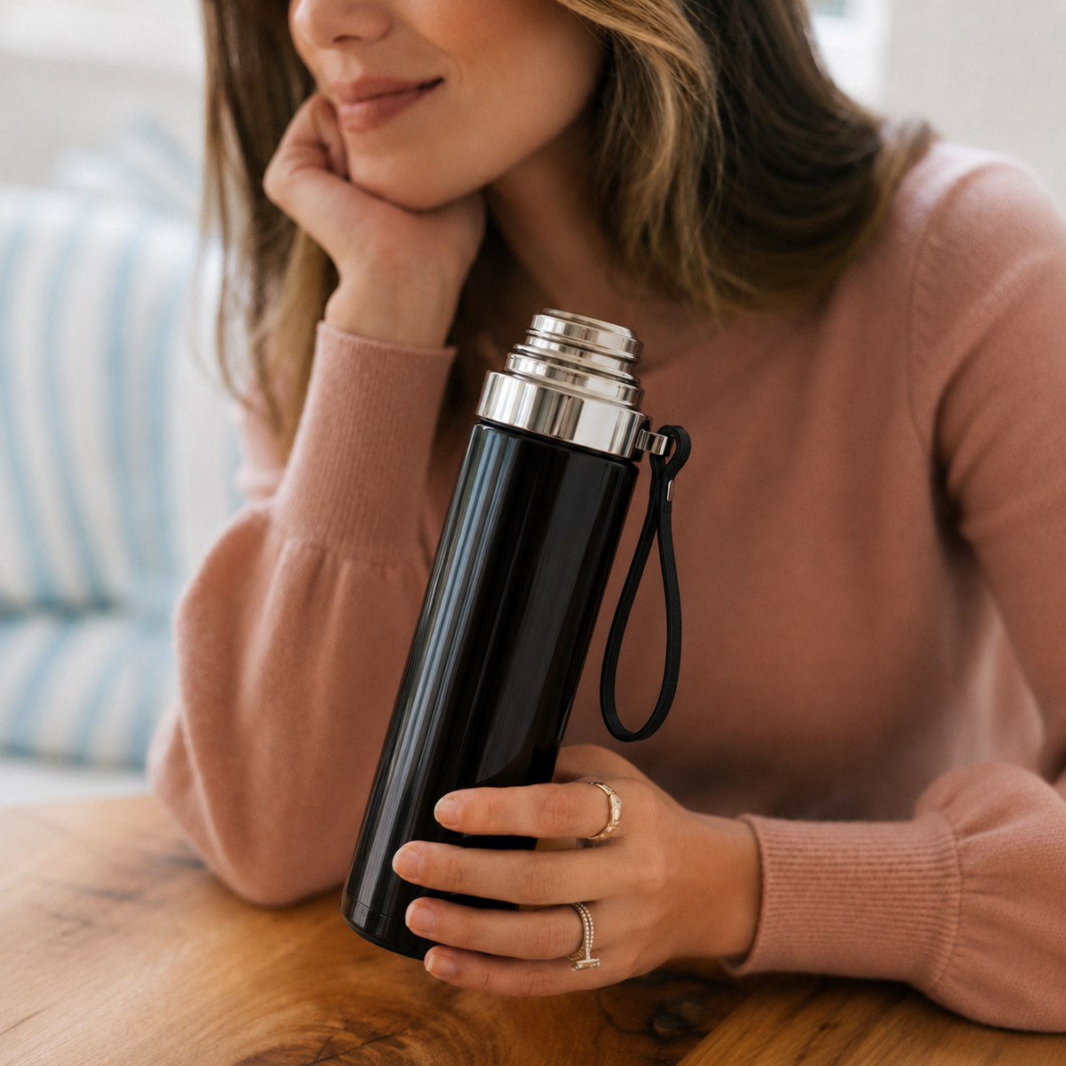 Stainless Steel thermal Coffee Flask for Office Black 800ml